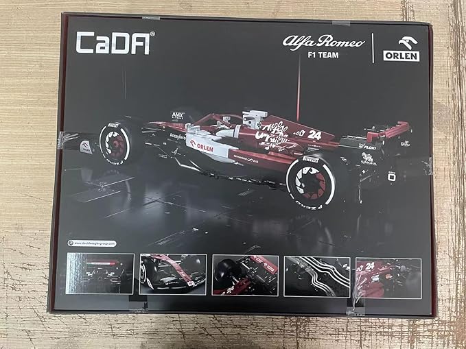 CaDA C64005w Alfa Romeo F1 Race Car C42 Building Blocks Set, 1868 PCS 1: 8 MOC Creative Building Blocks, Excellent Racer Model and Collection STEM Gift for 8+ Kids Teens and Adults