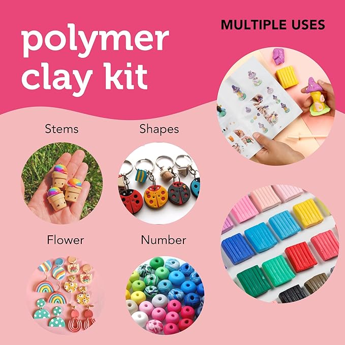 Incraftables Polymer Clay Kit (24 Colors Soft Block). Modeling Oven Bake Clay Kit for Adults, & Kids with Sculpting Tools. Non Toxic Molding Polymer Starter Baking Set for Jewelry Making