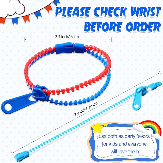 Yinkin 200 Pieces Party Favors 7.9 Inch Friendship Fidget Zipper Bracelets 15 Neon Colors Sensory Bracelet Toys Fidgets Friendship Bracelets for Classroom Rewards Birthday Goodie Bags Fillers