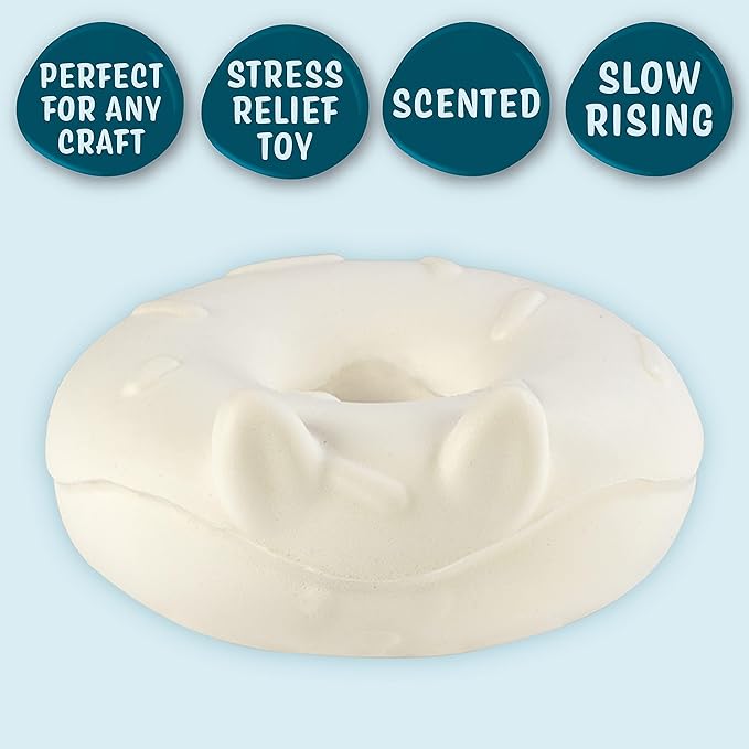 Jumbo Food Animal Squishies (10 Shapes w 12 Fabric Paints) -White Kawaii Scented Slow Rising Squishy Toys, Decorating, Scented Stress Relief Craft, Kids School, Birthday Party Activity Gift(4"-6")
