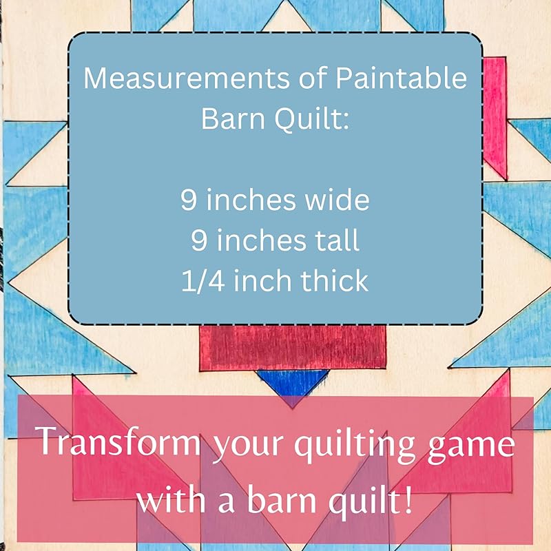 Unfinished Interlocking Squares Barn Quilt Square Wooden Sign, Country Decor Canvas Quilting Blocks (9 inches, Slip Knot) AVTRBoutique