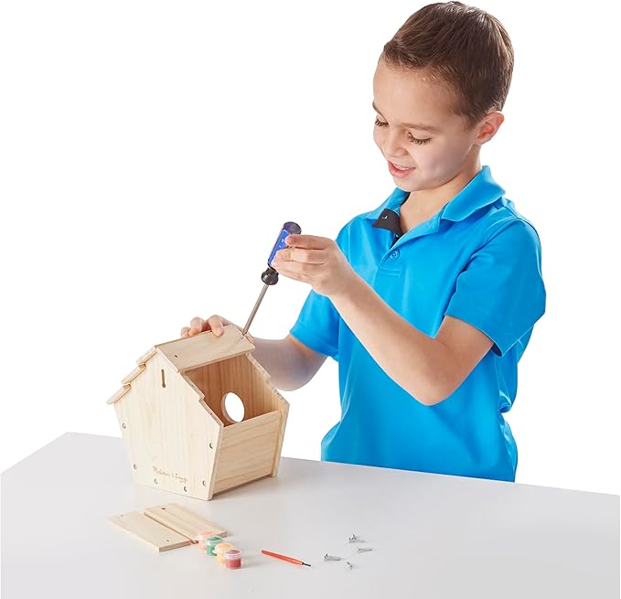 Melissa & Doug Created by Me! Birdhouse Build-Your-Own Wooden Craft Kit | DIY Bird House Kit For Kids