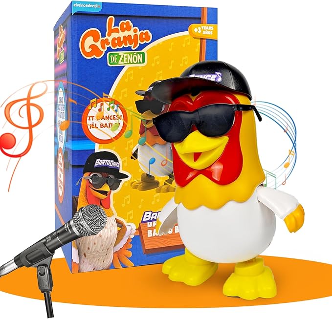 TOYMAKER La Granja de Zenon Black Hats Bartolito Chicken Baby Toys Dancing Toddlers Toys,Music Kids Interactive Early Learning Educational Toys for 1 2 3 4 Year Old Boys Girls Birthday and Christmas