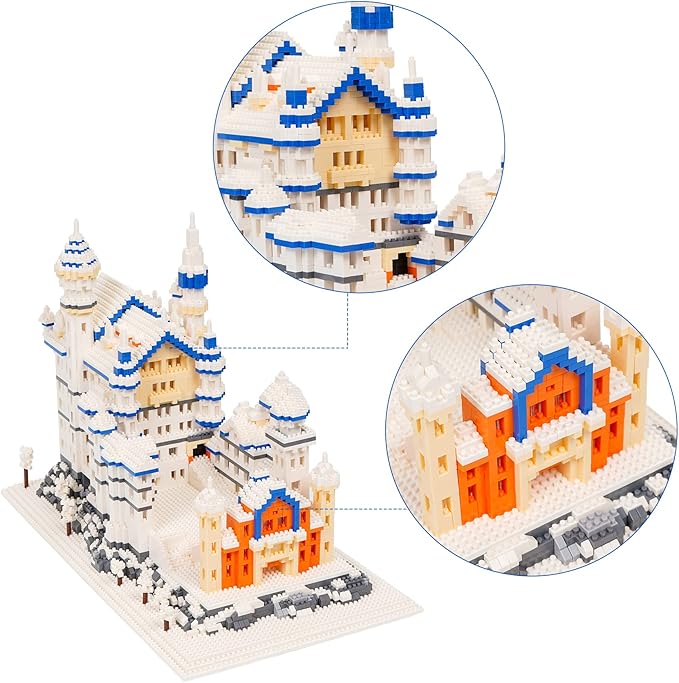 Building Block Set, Famous World Architecture Model Micro Building Blocks Neuschwanstein Castle Creative Building Blocks 4200 PCS