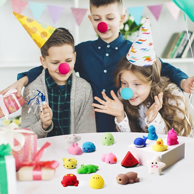JOYIN Mochi Squishy Toys Set, Random 25 Pack Mini Squishy Mochi, Party Favors for Kids, Kawaii Stress Relief Toys, Basket Stuffers, Goodie Bags Fillers, Birthday Gifts, Classroom Prizes