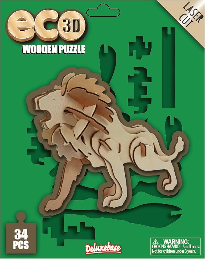 Eco 3D Wooden Puzzle Triceratops from Deluxebase. Animal Themed DIY 3D Puzzle Craft Kit. Sustainable Wood Dinosaur Animal Toys.Perfect Model Building Kits for Educational Toys and Kids Party Favors