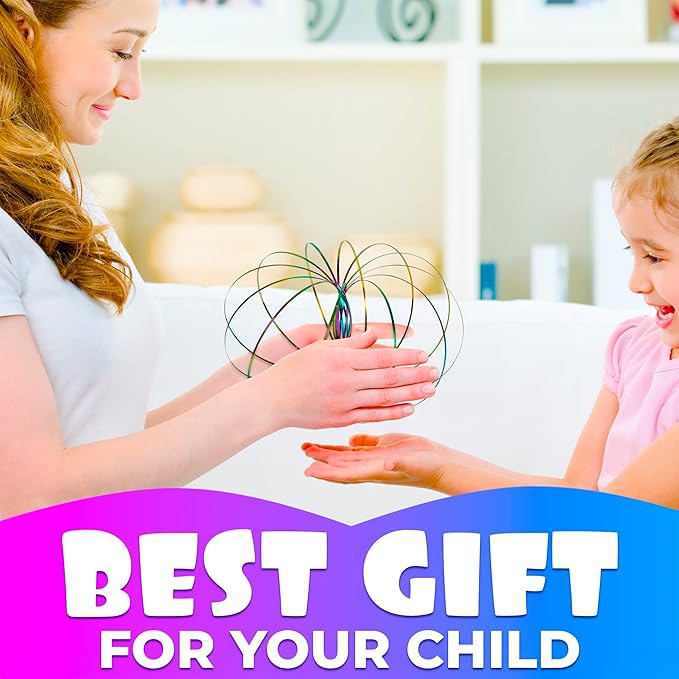 Flow Ring Spinner Ring Arm Toy - Sensory Rings Fidget Bracelet Geometric Sensory Spring Toy Magic Flow Bracelet Fidget Flow Bracelet Flow Rings Fidget Toy - Arm Fidget Spinner Kinetic Toys Magic Rings