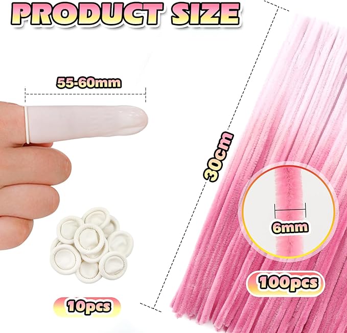 TOAOB 100pcs Pipe Cleaners Gradient Pink Chenille Stems for Crafts 12 Inch Fuzzy Sticks Craft Supplies for DIY Art Craft Projects Home Decorations