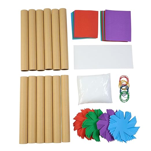 Colorations - RAINKIT DIY Rainstick Kit for Kids, Set of 12, EVA Foam and Cardboard, Native American, Craft Kit, Self-Adhesive, Toys for Kids, Early Learning, Multi-Cultural, Social Sensitivity