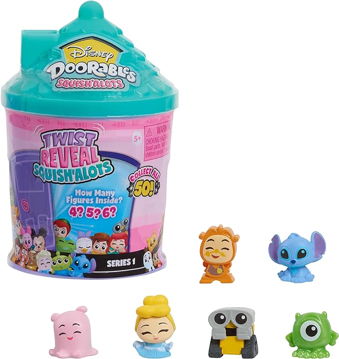 Disney Doorables Squish’Alots Series 1, Collectible Blind Bag Figures in Capsule, Kids Toys for Ages 5 Up by Just Play
