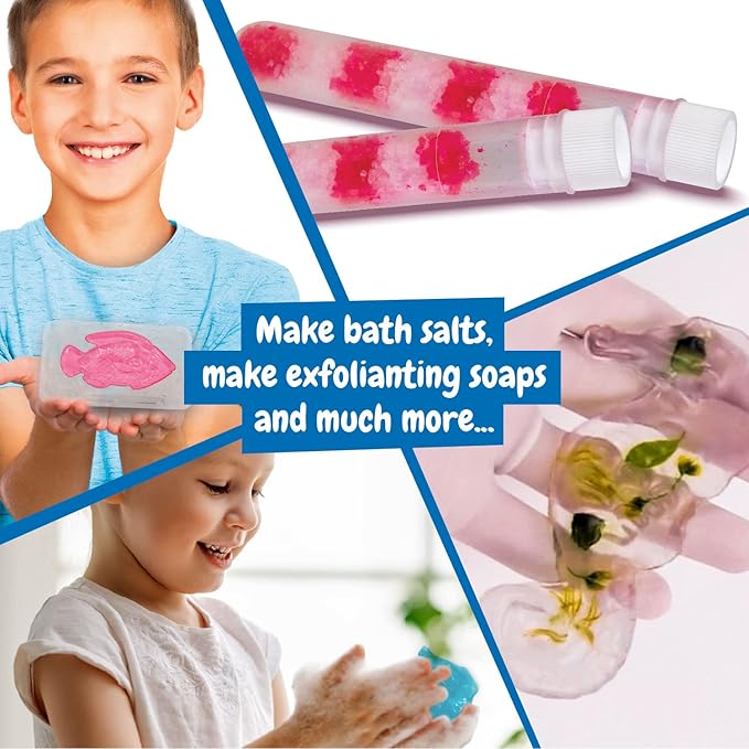 Science4you Soap Maker Kit for Kids - Make Your own Soaps and Bath Salts, Soap Moulds for Kids + Gift Bags Included, Crafts for 8+ Year Old Girls and Boys, Stem Toy, Gift for Girls and Boys Age 8-12+