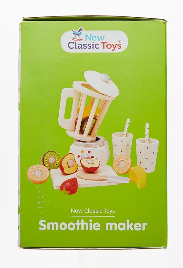 New Classic Toys Wooden Smoothie Set - Pretend Play Toy for Kids Cooking Simulation Educational Toys and Color Perception Toy for Preschool Age Toddlers Boys Girls
