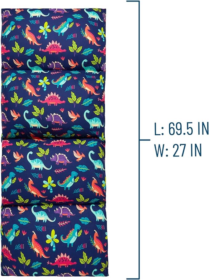 Wildkin Kids Floor Lounger: Ideal for Boys and Girls, Travel-Friendly, Perfect for Sleepovers - Pillow Lounger for Kids, Requires Standard Size Pillows Not Include (Darling Dinosaurs)