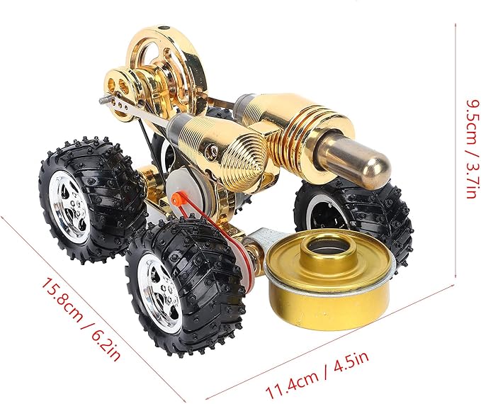 Stirling Car Engine Model, Hot Air Stirling Engine Car, Power Generator Stirling Engine Model with External Combustion Engine Kit for Experiment