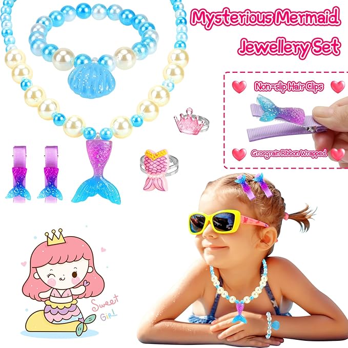 Jewelry Toys-for-Girls,Toddler Girls Toys Age 6-8,Lovely Rings Kids-Toys for 3 4 5 6 7 8 9 10 Year Old Girls,Play Jewelry Princess Toys for Dress Up,Easter Birthday Unicorns-Gifts-for-Girls