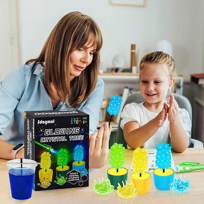 sdaymol Glowing Crystal Growing Kit, Science Kits for Kids Age 8-12, DIY Educational Science Experiments Lab Toys - STEM Projects Toys for Kids & Teen Boys/Girls Arts & Crafts Kits Ages 6 7 8 9 10 12
