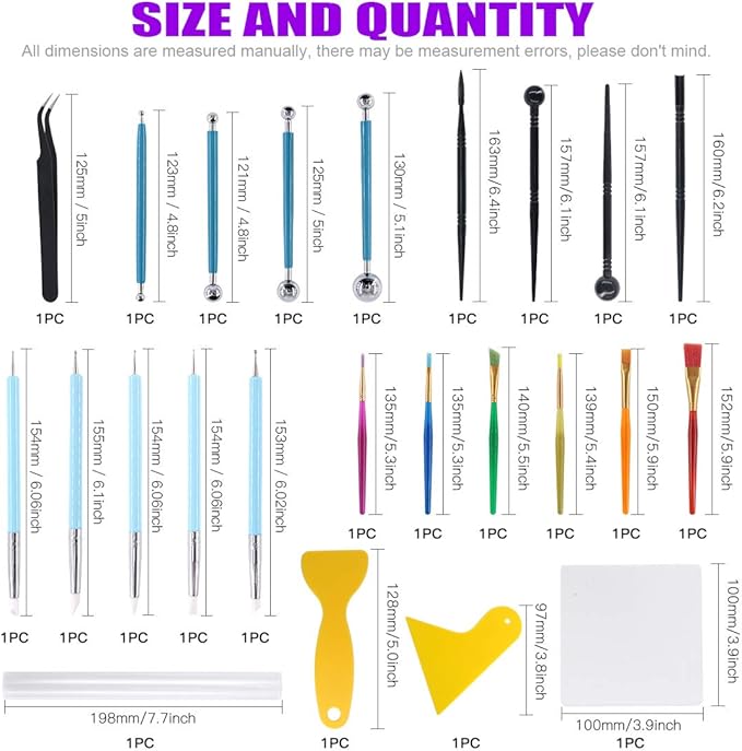 Swpeet 24Pcs Modeling Clay Sculpting Tools Kits, Painting Brush, Dual-Ended Design Pottery Tools, Ball Stylus Tool, Plastic Ball Rod Stylus Modeling Tools, Clay Roller, Clay Scarper for Modeling Clay
