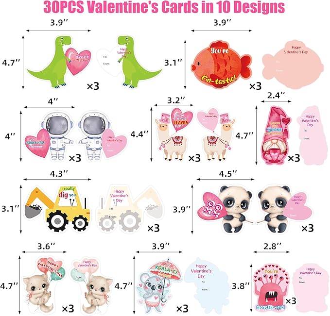 ceiba tree 30Pcs Valentine's Day Slap Bracelets with Cards Gifts for Kids Valentines School Classroom Class Classmates Exchange Prizes Party Favors Goodie Bag Stuffers