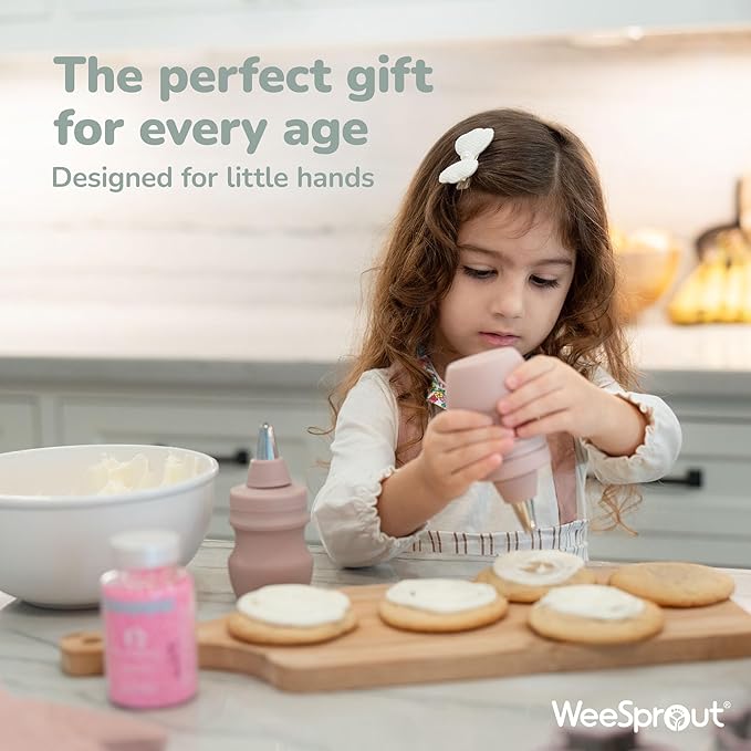 Ultimate Baking Kit for Kids - Kids Baking Set with Child Sized Utensils - Includes Apron, Oven Mitts, Silicone Mats & Liners - Perfect Cooking Set for Kids Ages 6-12 - Gift for Children – Pink