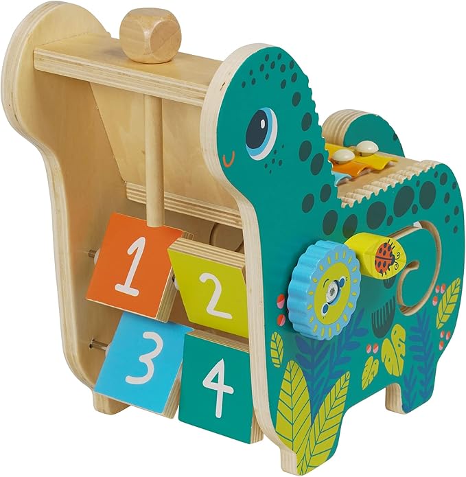 Manhattan Toy Wooden Dinosaur Toddler and Preschool Musical Instrument and Activity Toy with Xylophone, Sawtooth Ridges and Solo Mallet