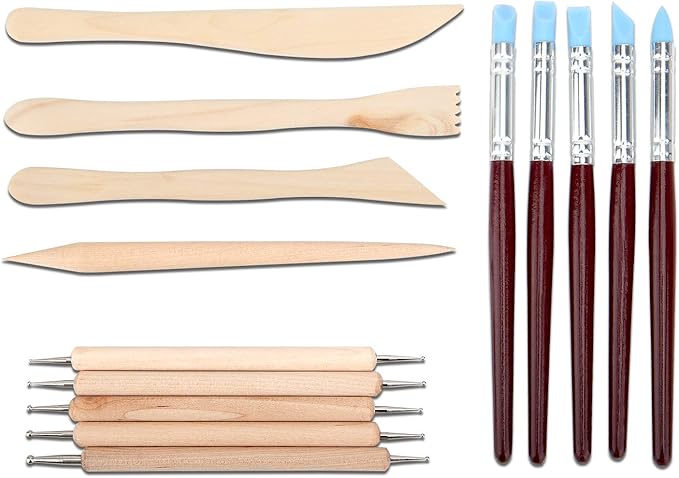 Blisstime 42pcs Pottery Tools, Clay Sculpting Tool Kit Air Dry Clay Tools, Clay Kit for Pottery Wheel, DIY Arts and Crafts