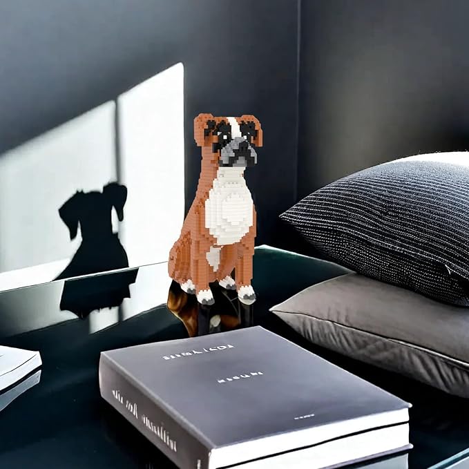 Larcele Micro Dog Building Blocks Mini Pet Building Toy Bricks, 1061 Pieces KLJM-02(Boxer)