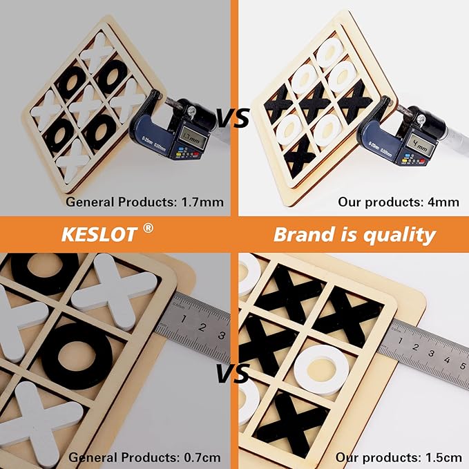 Tic Tac Toe XO Wooden Board Games Desk Toys 3 Pack Classical Family Children Kids Educational Toy
