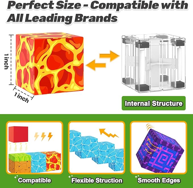 Magnetic Blocks - Build Mine Magnet World Magic Portal Set, Magnetic Tiles Building Blocks Toddler Toys STEM Sensory Outdoor Toys for 3+ Year Old Boys & Girls, Creative Kids Games Kids Toys 84PCS