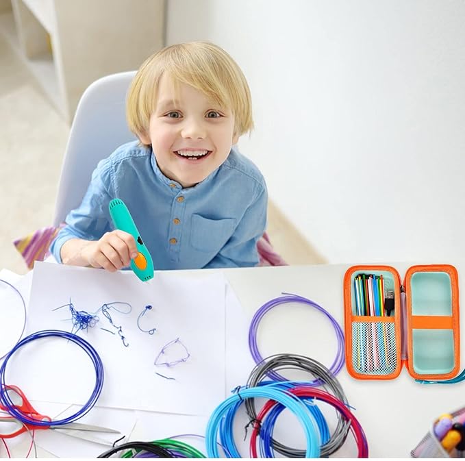 GWCASE Case Compatible with 3Doodler Start+ Essentials for 3D Pen Set for Kids, Storage Organizer Carrying Holder Fit for Printing Pens, Plastic Refill Blister, Micro-USB Charger (Box Only)