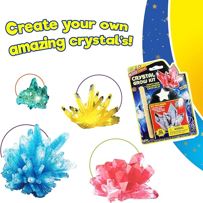 JA-RU Kids Science Kit Crystal Grow Kit (8 Crystal Kits) DIY Stem Learning Toys Grow Crystals Kit for Kids Growing Gemstone & Crystals. Cool Educational Toy Science Toy Gifts for Boys & Girls 5423-8s