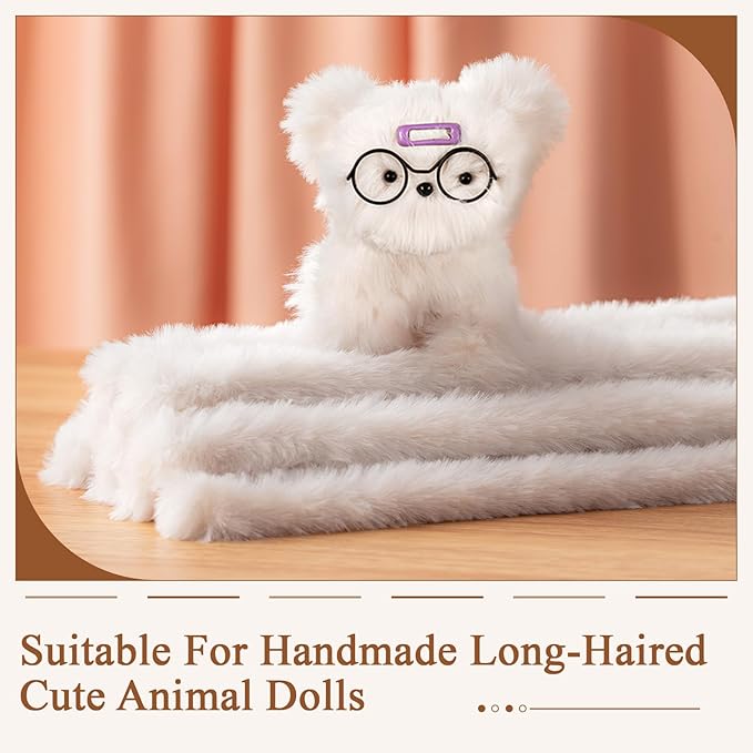 VitalCozy 10 Pcs 39.37 Inches Jumbo Fur Material Pipe Cleaners Chenille Stems Pipe Cleaner Craft Pipe Stems DIY Projects and Craft Supplies Decorations(Cream White)