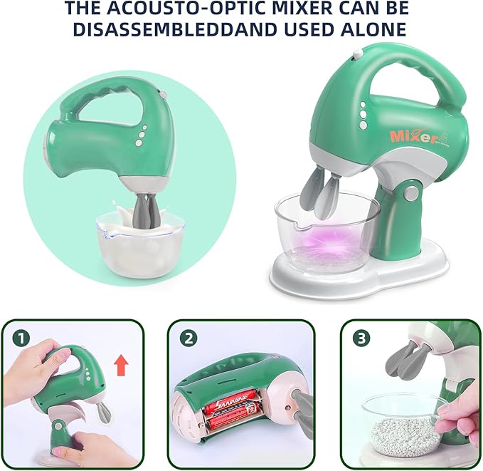 Play Kitchen Toys,Pretend Play Kitchen Appliances Toy Set with Coffee Maker, Blender, Mixer, Toaster, Toys for 3 4 5 6 7 8 Year Old, Birthday Gifts for Kids