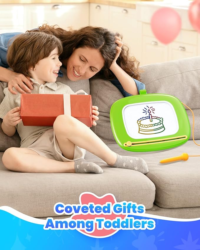 Seimome Toddlers Toys Ages 1-3, Magnetic Drawing Board, Doodle Board Pad Learning and Educational Toys for 18 Months Baby 1-3 Yr Kids Birthday Gifts - Green