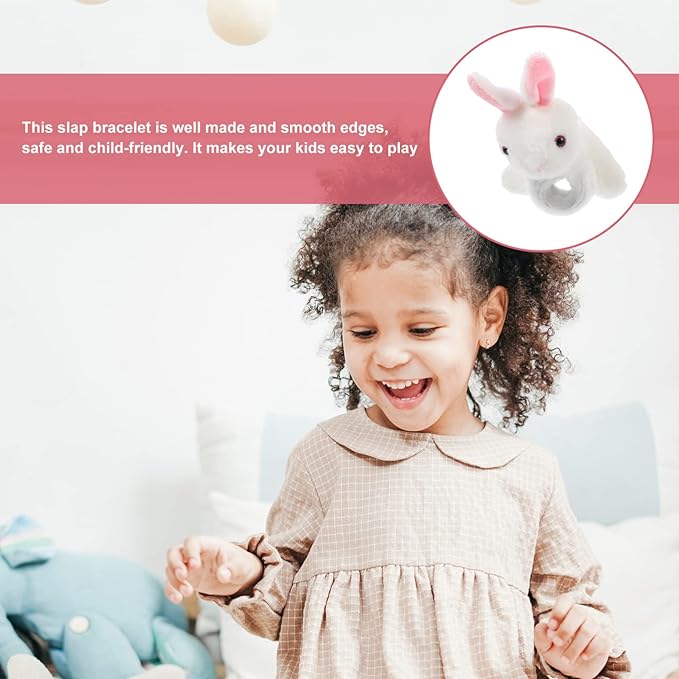 Kisangel 1pc Plush Huggable Stuffed Animals Jungle Themed Slap Bracelet Wrist Hugger Plush for Jungle Party Favors(As Shown 4)