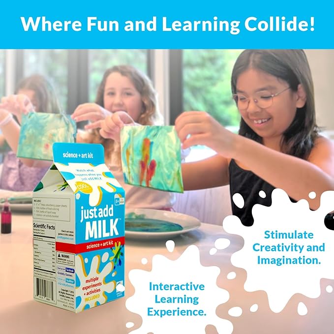 STEM Toys by Griddly Games - Art & Science Kits for Kids Age 8-12 Fun & Educational Science Toys, Engaging Kids Activity Kit, Perfect Science Kit for Hands-on Learning (Just Add Milk)