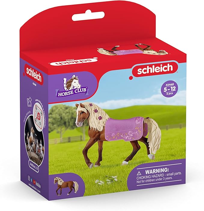 Schleich Horse Club Paso Fino Stallion Show Horse Figurine Toy - Realistic Detailed Show Horse Toy with Saddle Cover and Real Horse Details, for Boys and Girls, Gift for Kids Ages 5+