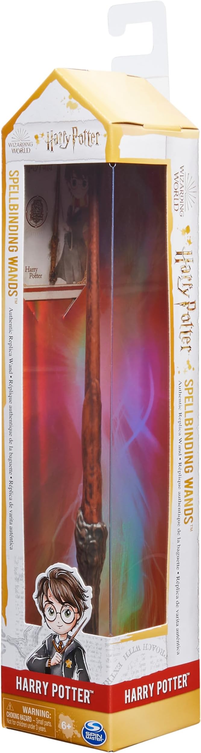 Wizarding World Harry Potter, 12-inch Spellbinding Harry Potter Wand with Collectible Spell Card, Kids Toys for Ages 6 and up