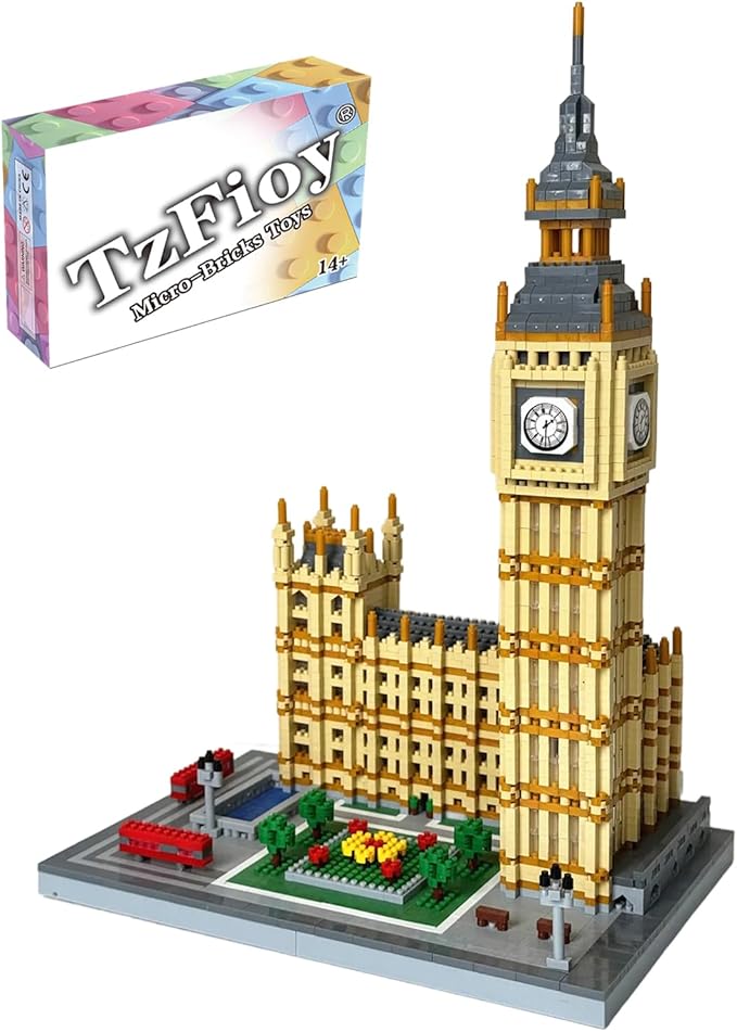 Big Ben Tower London Building Blocks Set (3999Pcs) Famous World Architecture Model Educational Toys Micro Bricks for Kids Adults