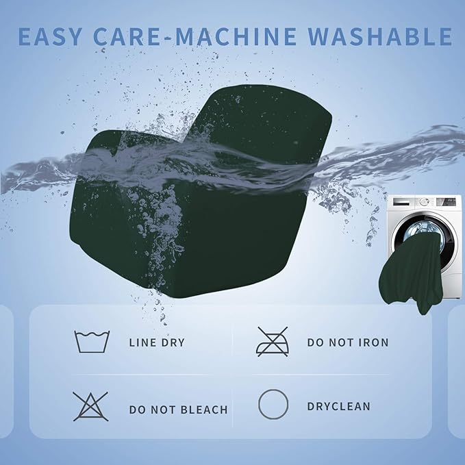 Easy-Going Oversized Recliner Stretch Sofa Slipcover Sofa Cover 1 Piece Furniture Protector Couch Soft with Elastic Bottom Kids,Polyester Spandex Jacquard Small Checks(Oversize Recliner,Dark Green)