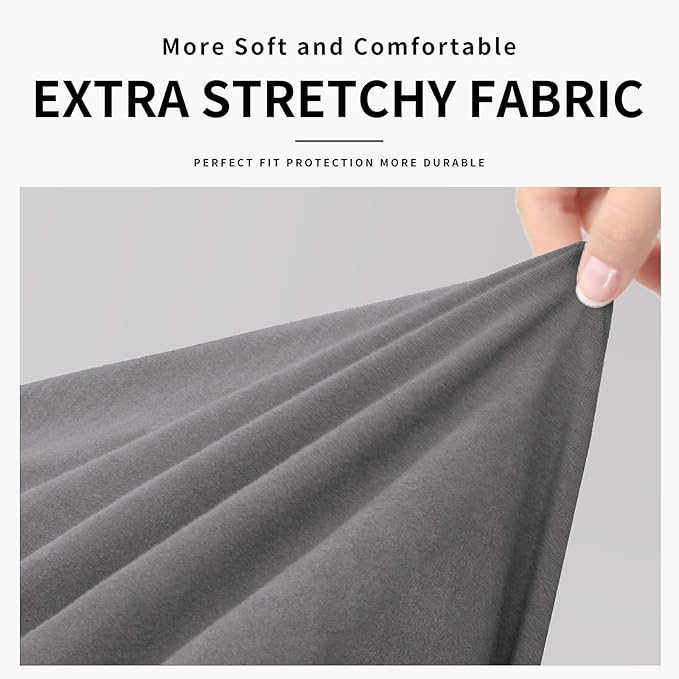 Easy-Going 100% Dual Waterproof Chair Cover Stretch Soft Couch Cover for Dogs, Sofa Slipcover for 1 Separate Cushion Couch Leakproof Furniture Protector for Kids, Pets Light Gray