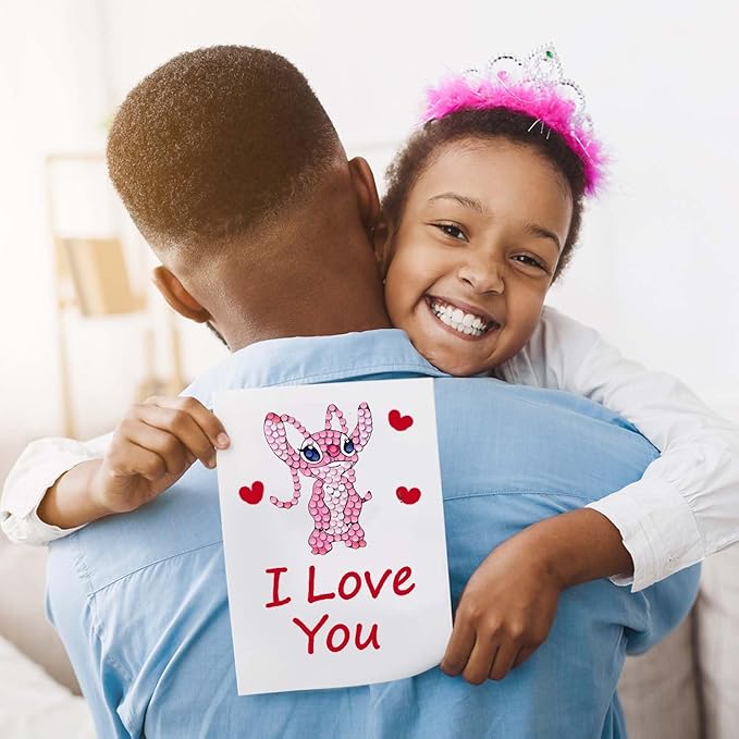 12 Pcs Diamond Art Stickers Kits for Kids, DIY Cartoon Paint by Numbers Diamonds Mosaic Stickers for Kids Arts Diamond Craft Stickers for Kids and Adult Beginners