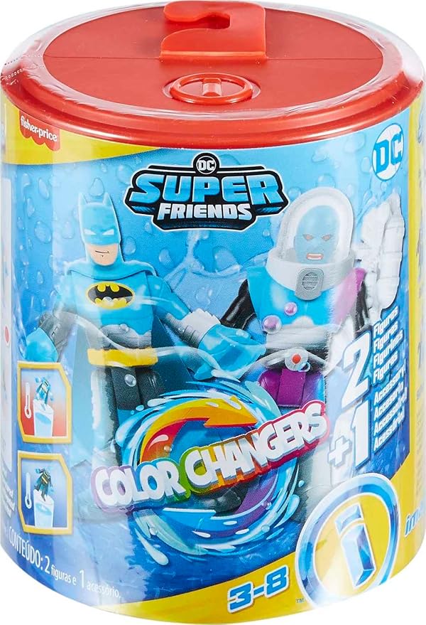 Fisher-Price Imaginext DC Super Friends Batman Toys, Color Changers Figure Set, Batman & Mr. Freeze for Preschool Kids Ages 3+ Years