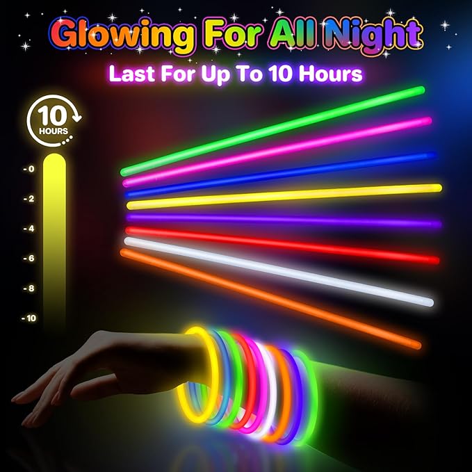 SpringFlower 360 PCS Glow Sticks Bulk Party Favors, 8" Glow in the Dark Party Supplies, Light Sticks for Party Favors Glow Necklaces and Bracelets for Kids or Adults