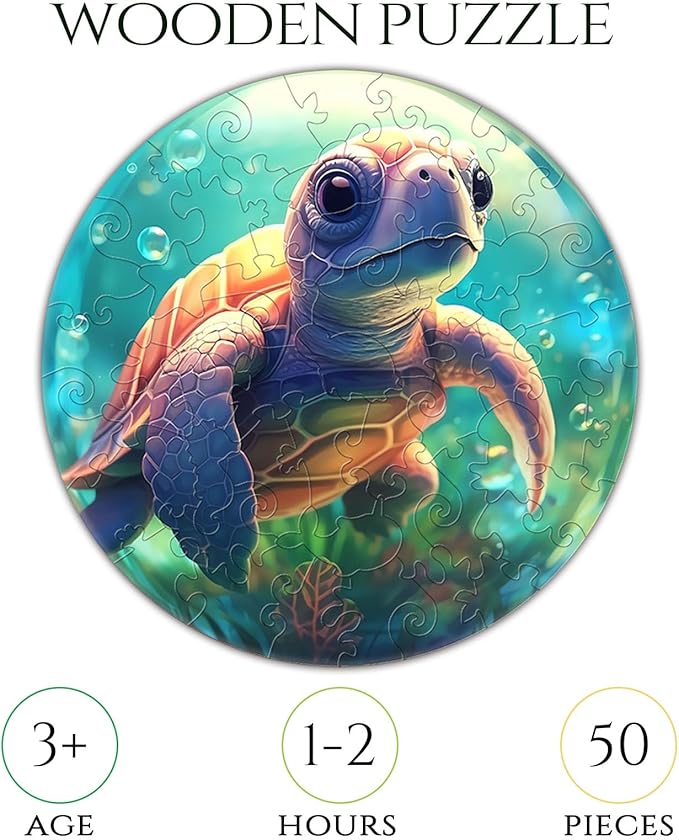 Wooden Jigsaw Puzzles for Kids Ages 4-6, 50 Piece Unique Shape Animal Theme Puzzle - Preschool Learning Educational Toys for Kids 3+, Valentines Day Birthday Easter Gifts for Kids Girls Boys