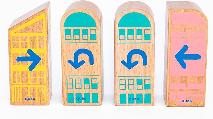 Cody Block U-Turn Expansion Set, Educational Wooden Building Blocks and Car STEM Toys for Preschool Kids Ages 3+