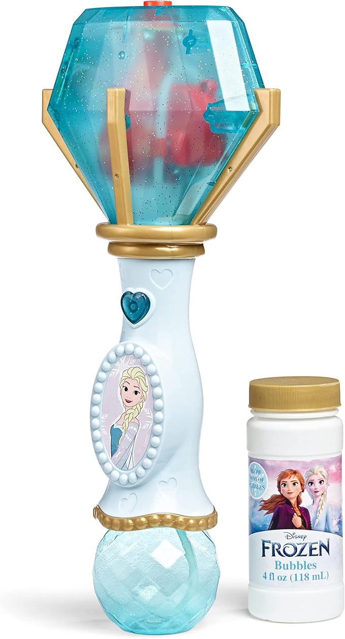 Little Kids Disney Frozen Elsa Light and Sound Musical Bubble Wand, Includes Bubble Solution (20513)
