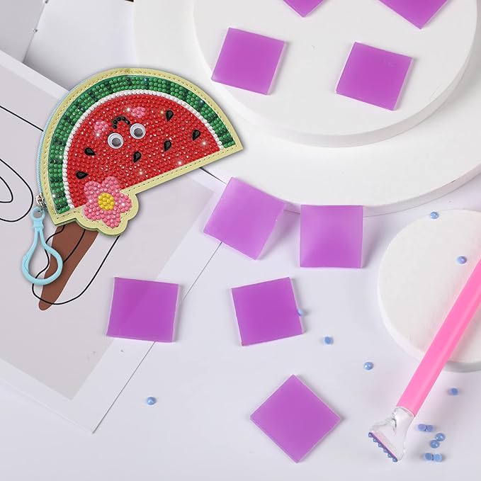 FEBSNOW Painting Glue Clay DIY Diamond Embroidery Wax Tool Set (Purple 60 pcs)