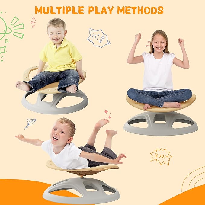 Brelley Sensory Spinning Chair for Kids, Autistic Kids Swivel Chair, Sensory Activity Toy for Toddlers, Physical Coordination Training Indoor & Outdoor Autism Sensory Products