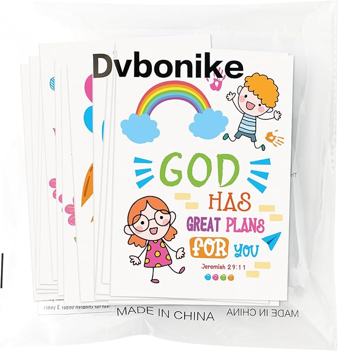 Dvbonike 48Pcs Religious Coloring Books - Bible Verses DIY Color-in Pages Booklet Bulk Drawing Holiday Christian Theme Activity Supplies for Sunday School Classroom Rewards Artwork Gift for Kids