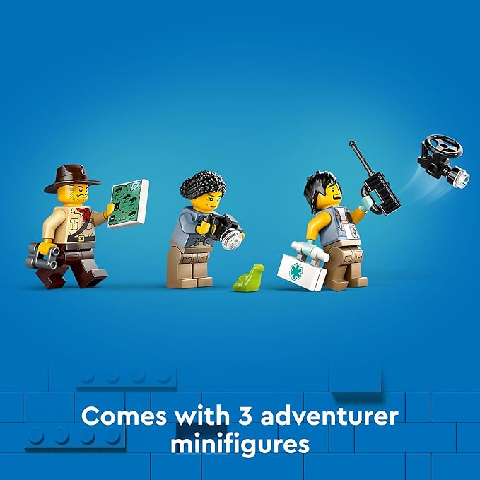 LEGO City Jungle Explorer Off-Road Truck, Jungle Toy Building Set for Kids Aged 6 and Up, Fun Birthday Gift Idea, Off-Road Toy Truck Vehicle, 3 Adventurer Minifigures, Tiger Figure and Car Toy, 60426